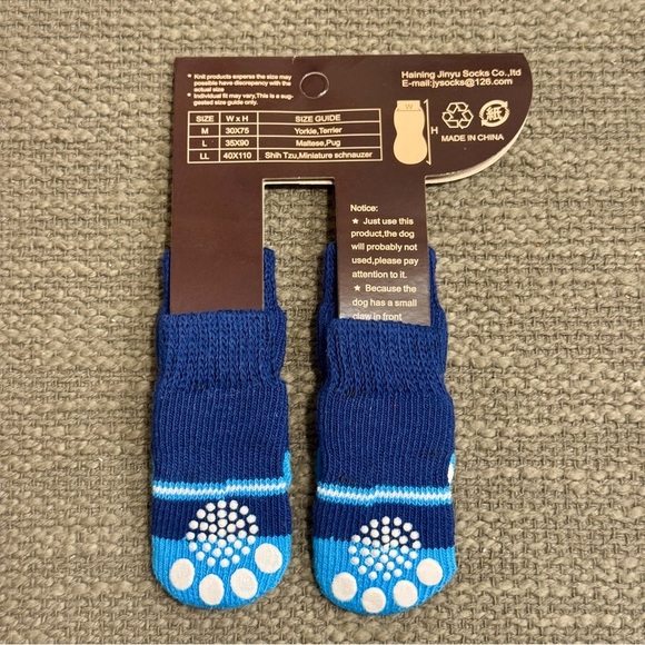 Blue Non-Slip Dog Socks - Picture 2 of 3